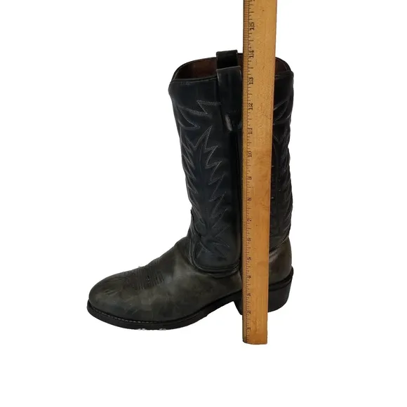 Hy-Test Cowboy Western Boots Mens 9.5 D Black Tufgum Oil Resistant Steel Toe