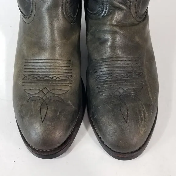 Hy-Test Cowboy Western Boots Mens 9.5 D Black Tufgum Oil Resistant Steel Toe