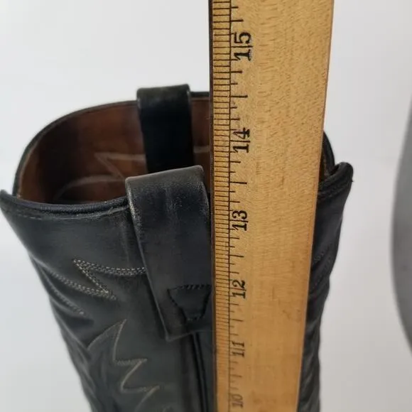 Hy-Test Cowboy Western Boots Mens 9.5 D Black Tufgum Oil Resistant Steel Toe