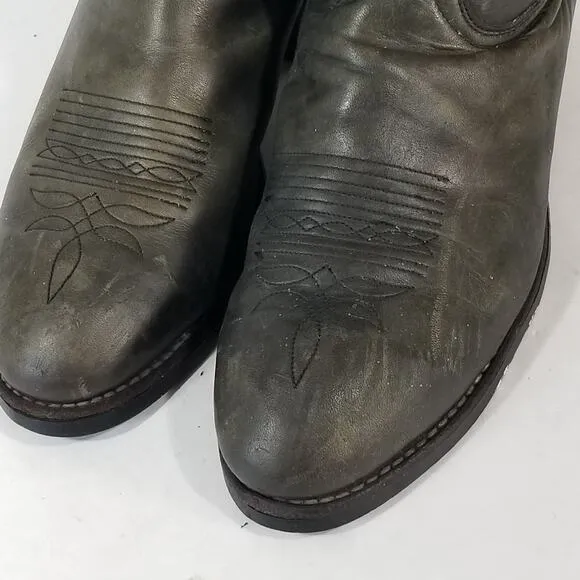 Hy-Test Cowboy Western Boots Mens 9.5 D Black Tufgum Oil Resistant Steel Toe