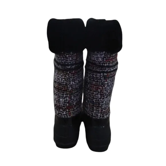 INC Colorful Tweed Fur Rubber Rain Winter Boots size 6