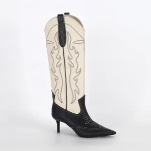 I.N.C. Int Concepts Women Bone White Faux Leather Hayleigh High Boot Size 5.5M