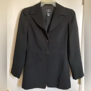 🌞INC International Concepts Black Long Sleeve Lined 2 Button Blazer Jacket #Gr