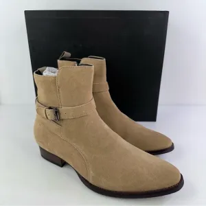 INC International Concepts Men's Dario Suede Buckle Boots Beige New