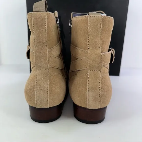 INC International Concepts Men's Dario Suede Buckle Boots Beige New