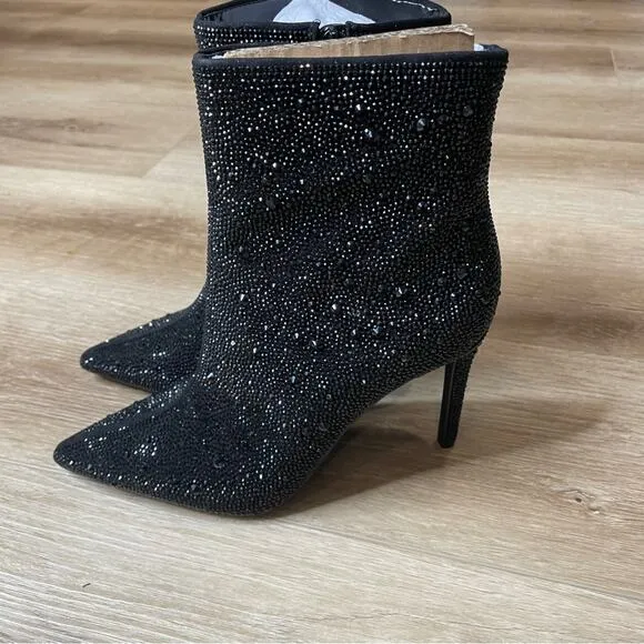 INC International Concepts Women's Black Bling Reisa Dress Stiletto Boots sz 7.5