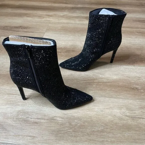INC International Concepts Women's Black Bling Reisa Dress Stiletto Boots sz 7.5