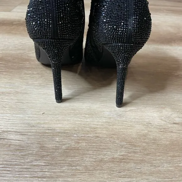 INC International Concepts Women's Black Bling Reisa Dress Stiletto Boots sz 7.5