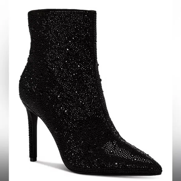 INC International Concepts Women's Black Bling Reisa Dress Stiletto Boots sz 7.5
