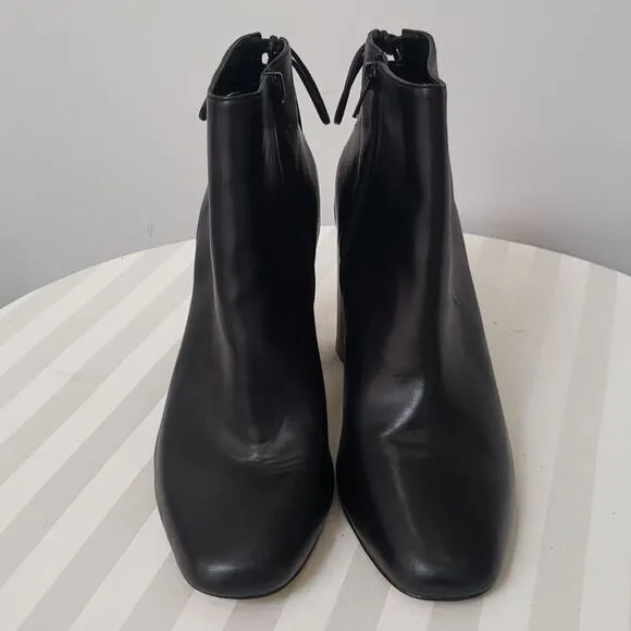 I.N.C. Shoe Womens sz 10 Leather Denelli Ankle Boots Chunky Heel