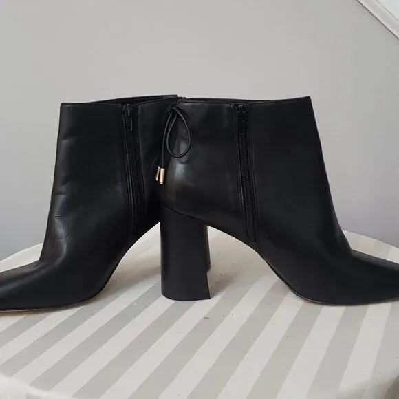 I.N.C. Shoe Womens sz 10 Leather Denelli Ankle Boots Chunky Heel