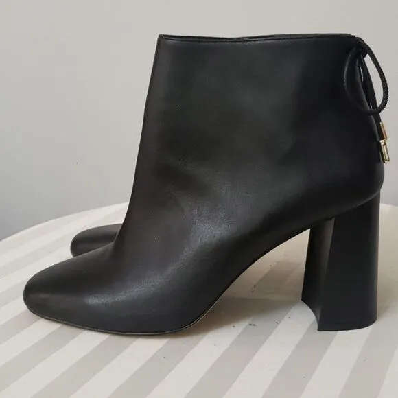 I.N.C. Shoe Womens sz 10 Leather Denelli Ankle Boots Chunky Heel