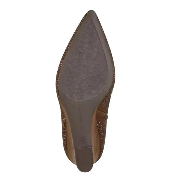 INC Women's florelle Slouch Wedge Dress Boots Bronze Bling Size 5 1/2