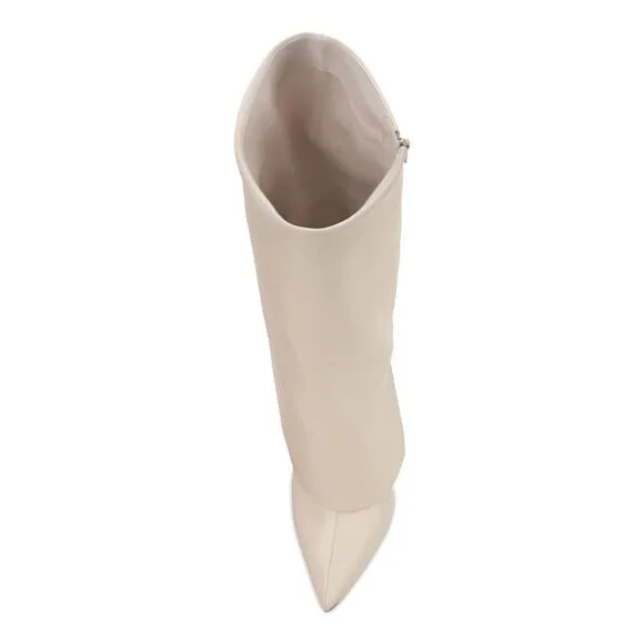 INC Womens Ivory Long Cuff Detailing Skylar Pointed Toe Stiletto Boots 6 M WC