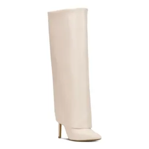 INC Womens Ivory Long Cuff Detailing Skylar Pointed Toe Stiletto Boots 6 M WC