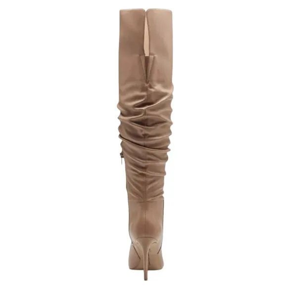 INC Women's Iyonna Over The Knee Slouch Boots Tan Size 8 1/2