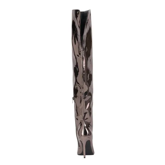 INC Women's Sedona Shiny Over The Knee Boots Pewter Size 7