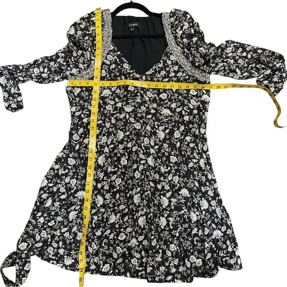 Intermix Ariel Long Sleeve Floral &amp; Paisley Mini Dress Size 4