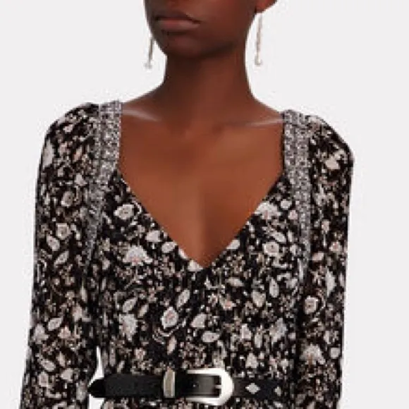 Intermix Ariel Long Sleeve Floral &amp; Paisley Mini Dress Size 4