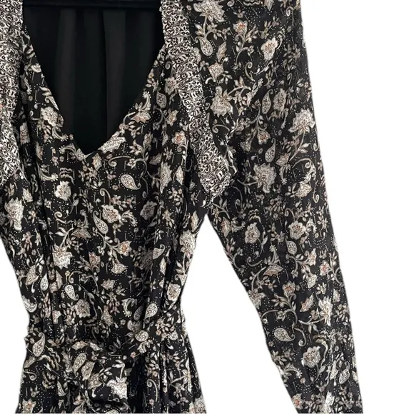 Intermix Ariel Long Sleeve Floral &amp; Paisley Mini Dress Size 4