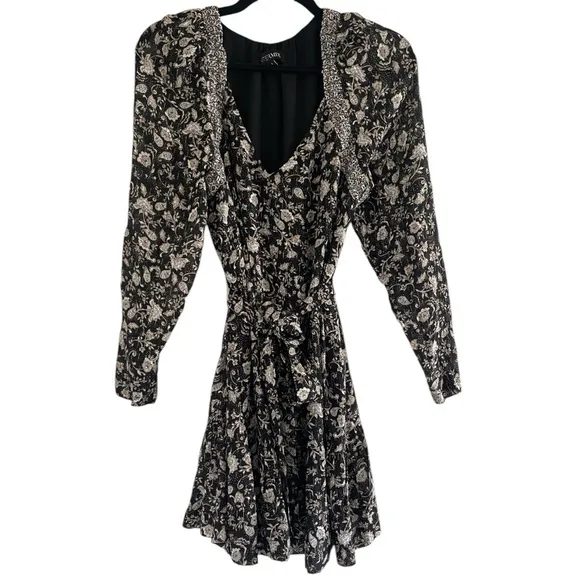 Intermix Ariel Long Sleeve Floral &amp; Paisley Mini Dress Size 4