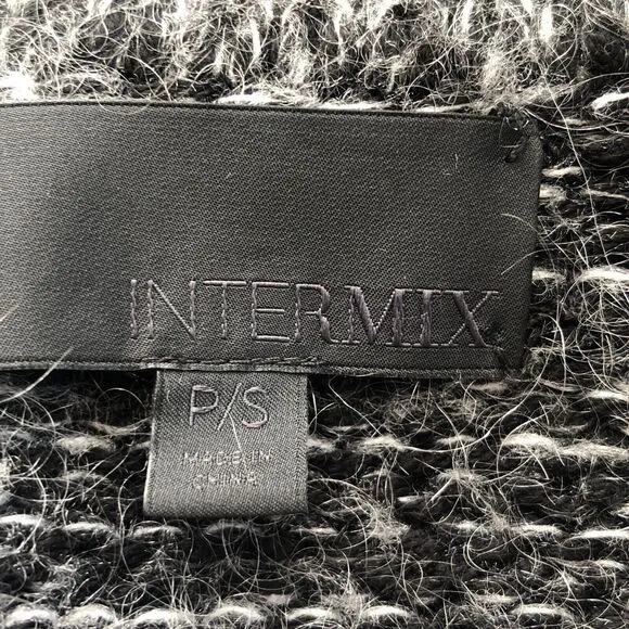 Intermix Cardigan Sweater Womens Size S Gray Southwest Wool Mohair Blend Pockets