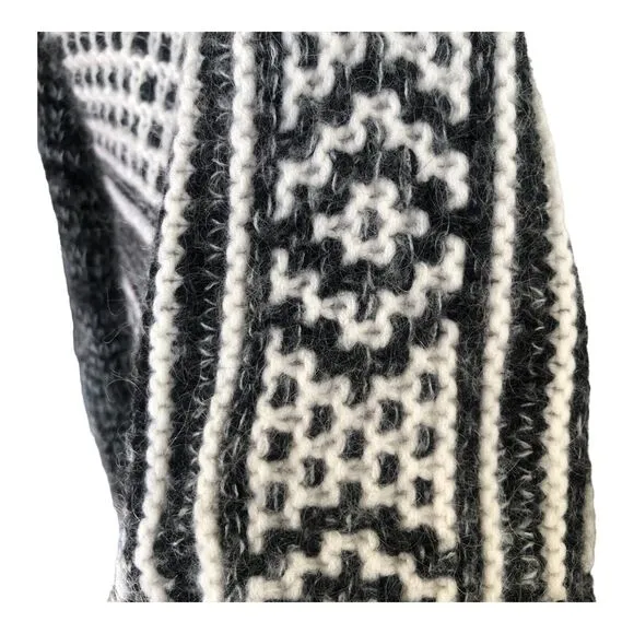 Intermix Cardigan Sweater Womens Size S Gray Southwest Wool Mohair Blend Pockets