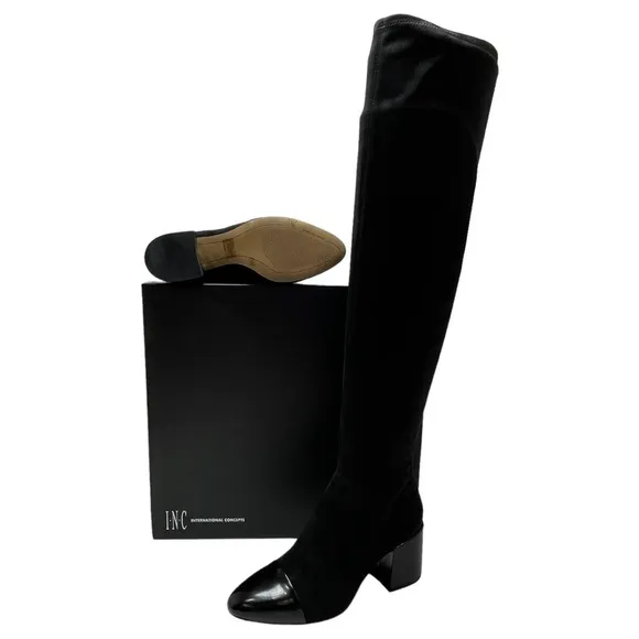 International Concepts Alvita OTK Faux Leather Suede Womens Boots Size 5.5M