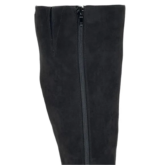 International Concepts Taisa Black Microsuede Knee High Womens Boots Size 9M