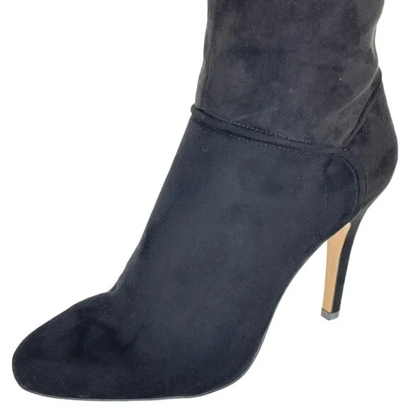 International Concepts Taisa Black Microsuede Knee High Womens Boots Size 9M