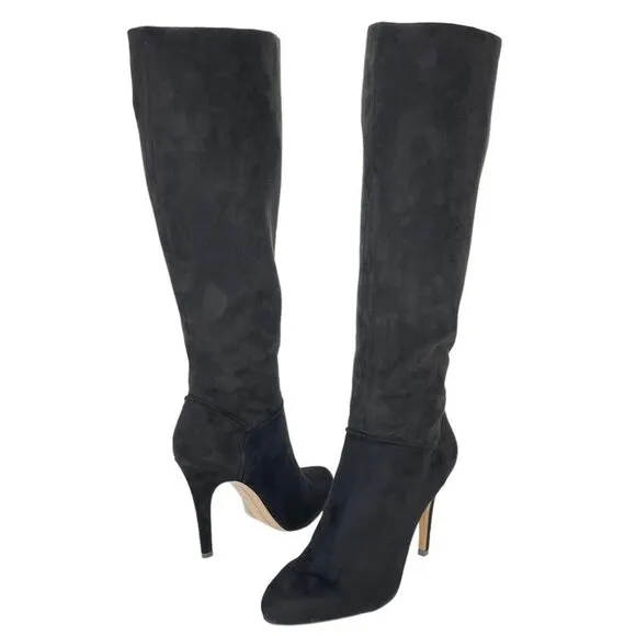 International Concepts Taisa Black Microsuede Knee High Womens Boots Size 9M
