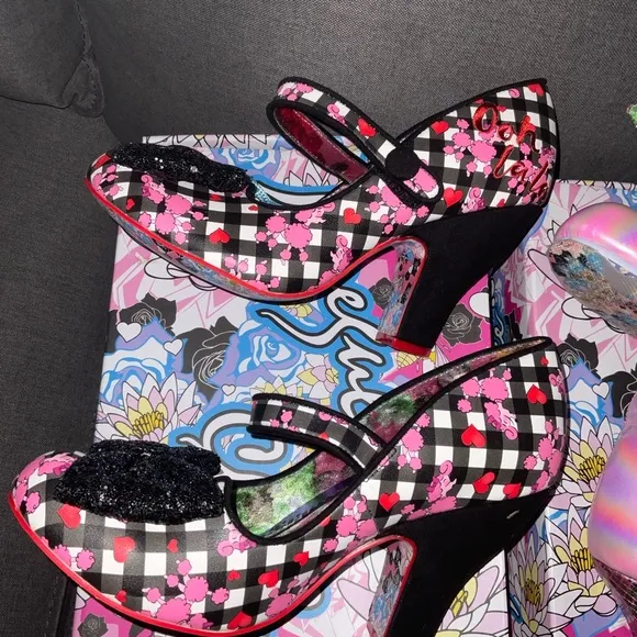 Iridescent and Checkered Women's Heels irregular choice heels