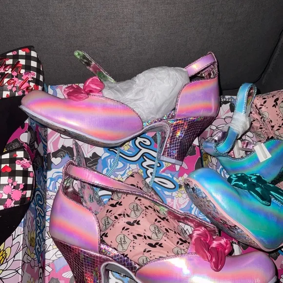 Iridescent and Checkered Women's Heels irregular choice heels
