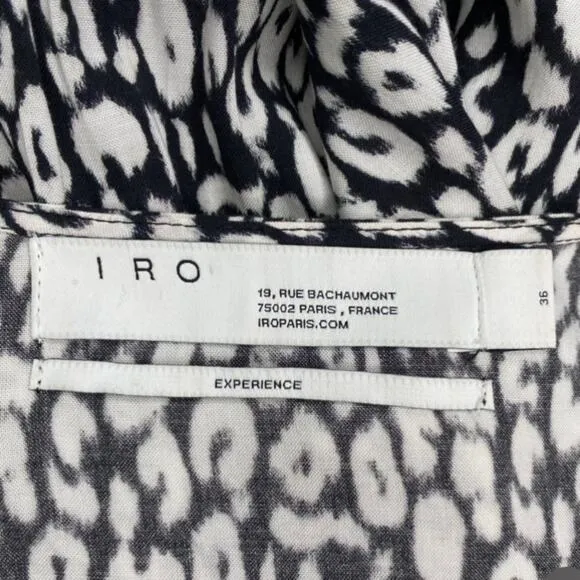 IRO Zanaka Leopard-Print Jersey Maxi Wrap Dress size 36/Small