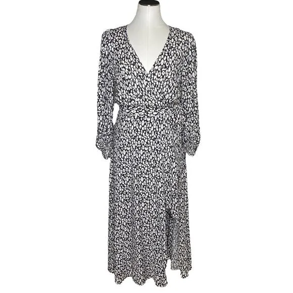 IRO Zanaka Leopard-Print Jersey Maxi Wrap Dress size 36/Small