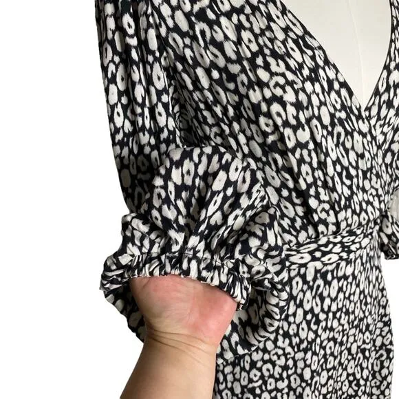 IRO Zanaka Leopard-Print Jersey Maxi Wrap Dress size 36/Small