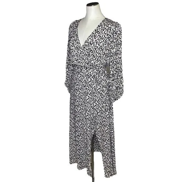 IRO Zanaka Leopard-Print Jersey Maxi Wrap Dress size 36/Small