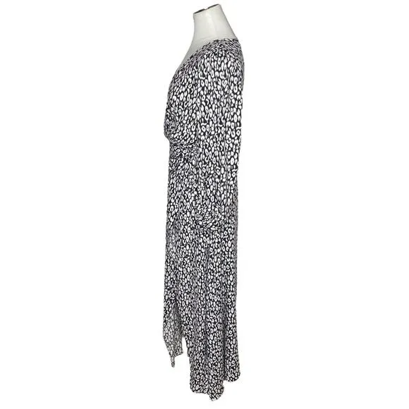 IRO Zanaka Leopard-Print Jersey Maxi Wrap Dress size 36/Small
