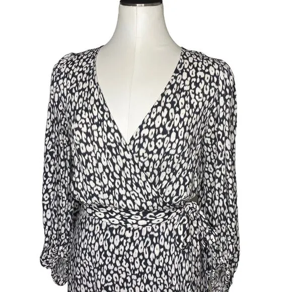 IRO Zanaka Leopard-Print Jersey Maxi Wrap Dress size 36/Small