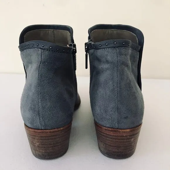 Italeau Miralda Studded Suede Ankle Boots Booties Gray Women's Size 36 5.5
