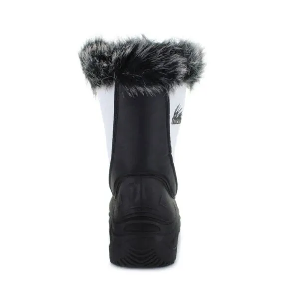 Itasca NIB Vixen White Black Nylon Faux Fur Lace Up Mid Calf Boots Size 11
