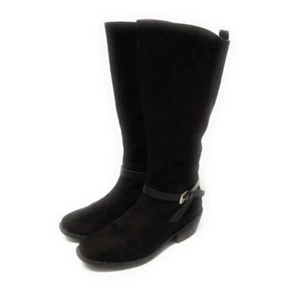 Ivanka Trump Tarilynn Tall Black Suede Riding Boots Size 6.5 Womens