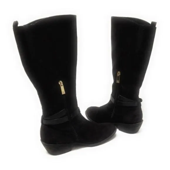 Ivanka Trump Tarilynn Tall Black Suede Riding Boots Size 6.5 Womens