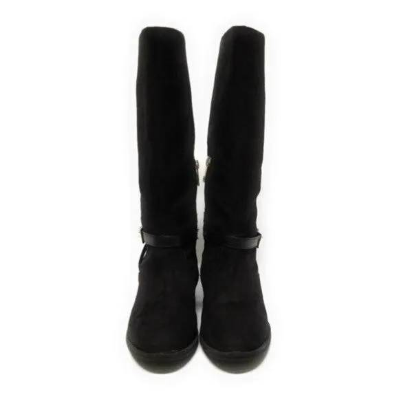 Ivanka Trump Tarilynn Tall Black Suede Riding Boots Size 6.5 Womens