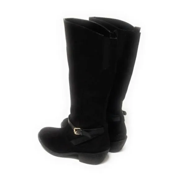 Ivanka Trump Tarilynn Tall Black Suede Riding Boots Size 6.5 Womens