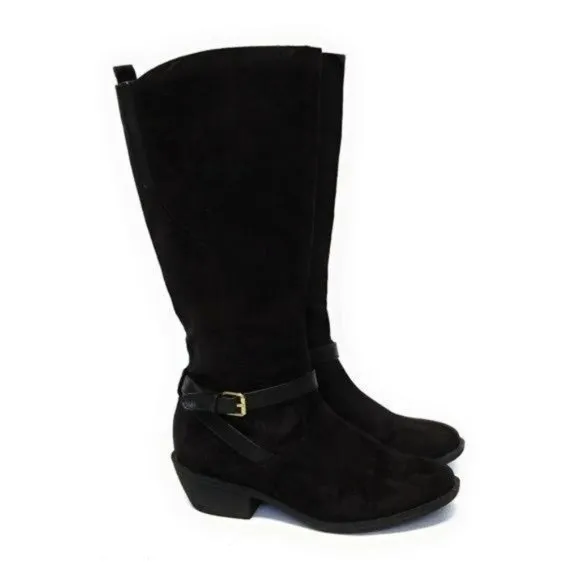 Ivanka Trump Tarilynn Tall Black Suede Riding Boots Size 6.5 Womens