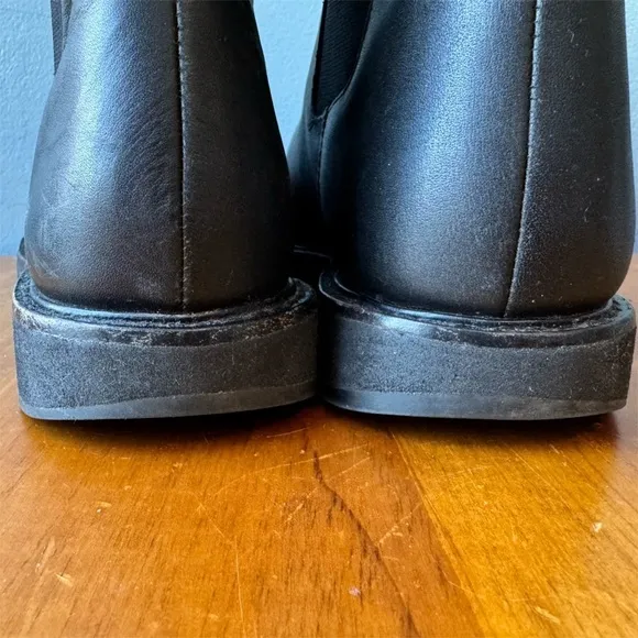 J. Crew Black Chelsea Ankle Flat Platform Pull On Boot - Size 9