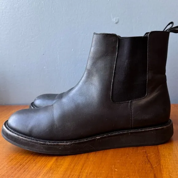 J. Crew Black Chelsea Ankle Flat Platform Pull On Boot - Size 9