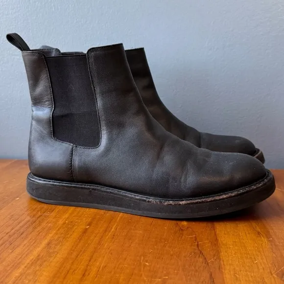 J. Crew Black Chelsea Ankle Flat Platform Pull On Boot - Size 9