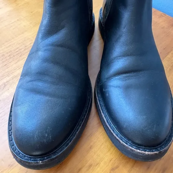 J. Crew Black Chelsea Ankle Flat Platform Pull On Boot - Size 9